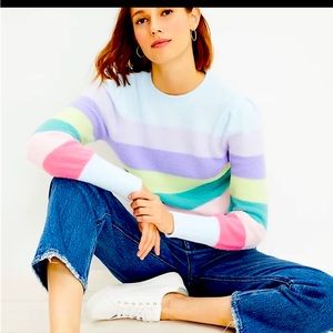 Loft striped soft knit sweater NWOT